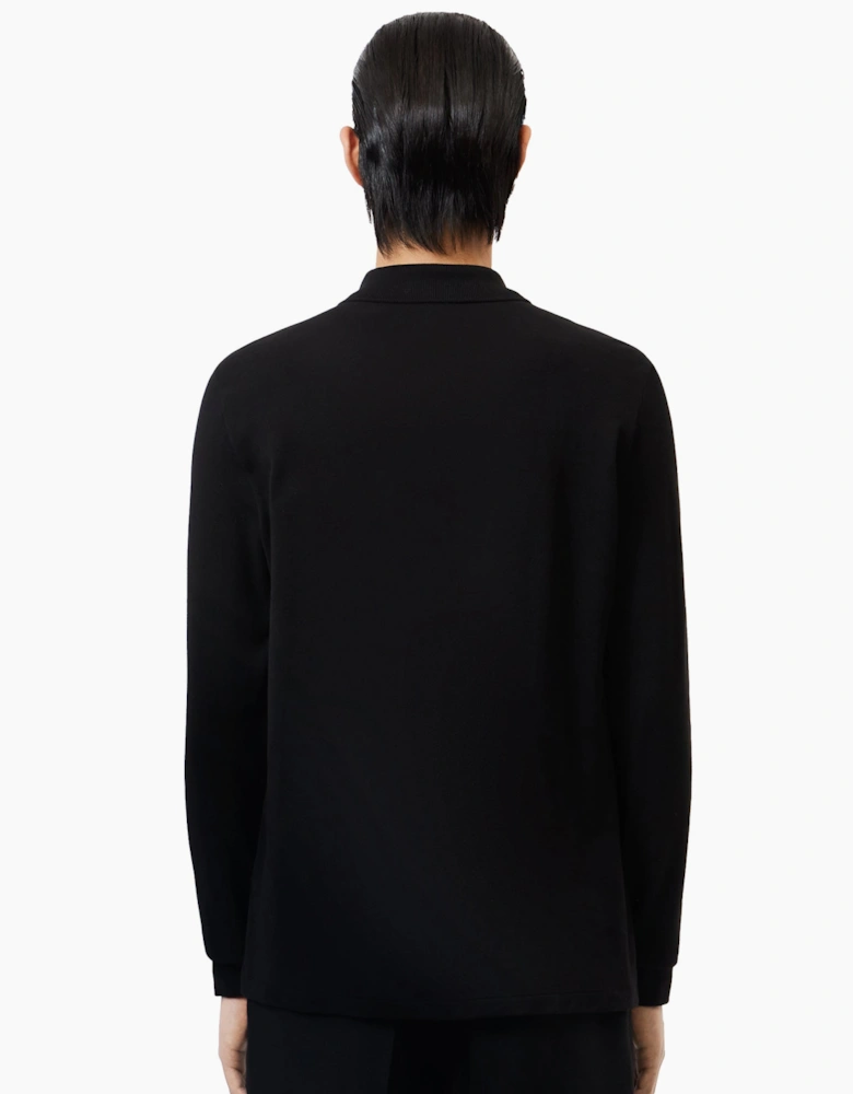 Classic Fit Long Sleeve Polo Shirt Black