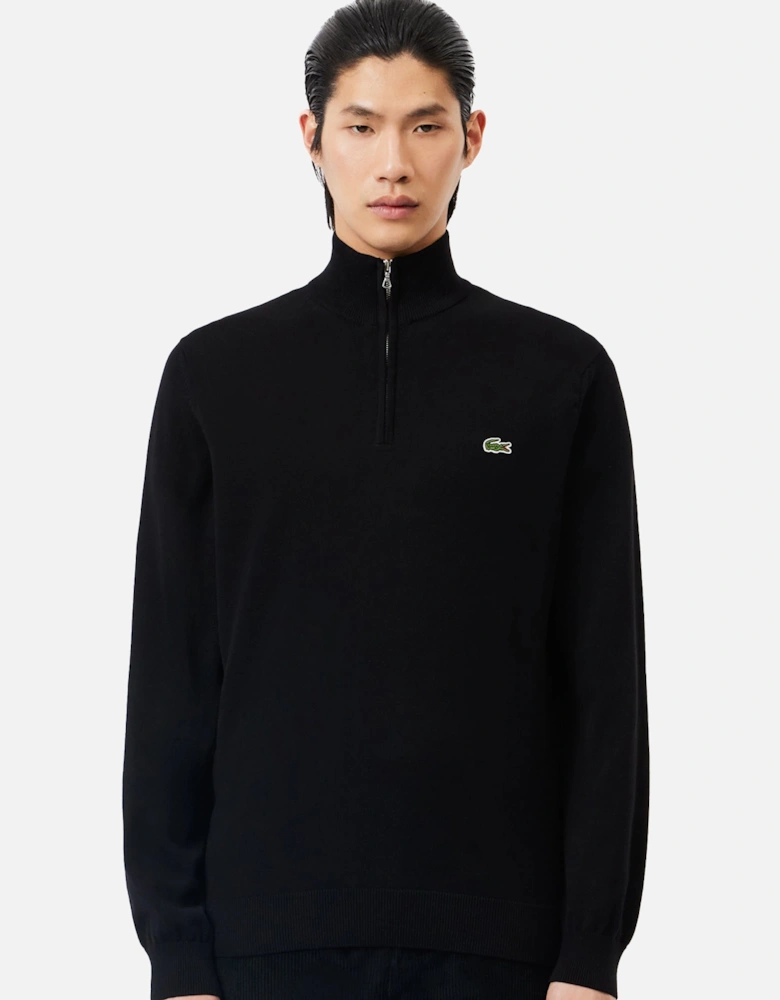 Quarter Zip Knit Sweater Black