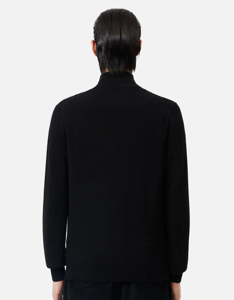 Quarter Zip Knit Sweater Black