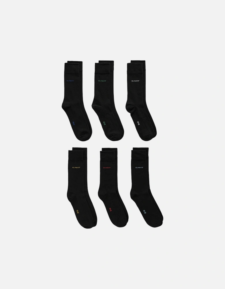 6-Pack Soft Cotton Socks, Black
