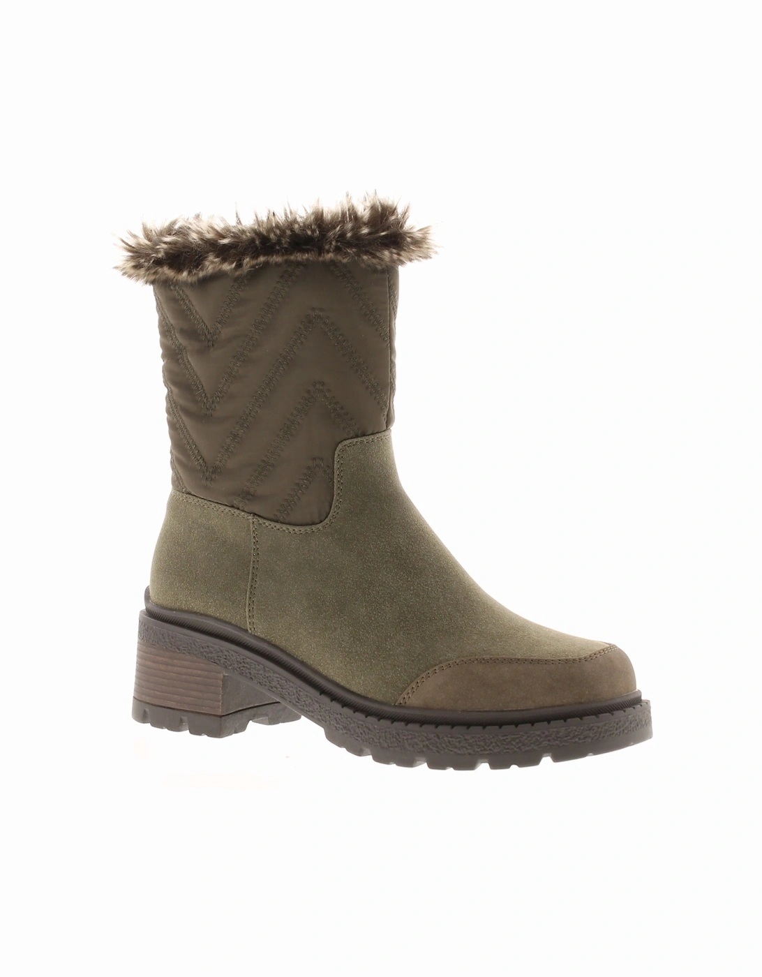 Womens Boots Ziggy Zip green UK Size, 6 of 5