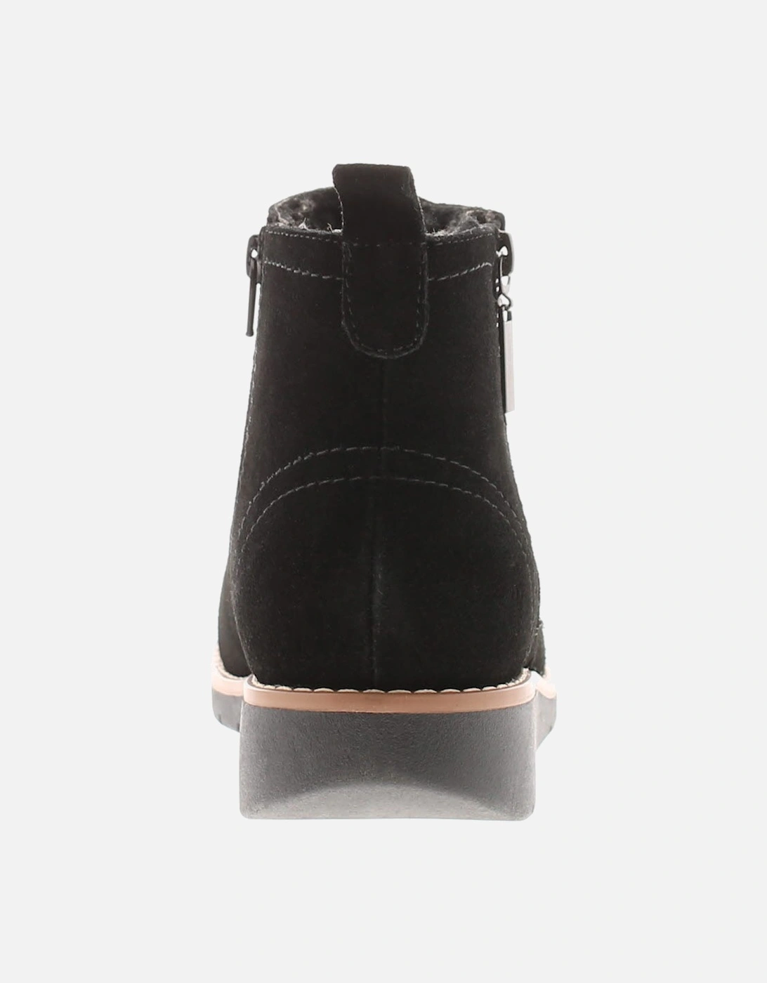 Womens Boots Ankle Libby Suede Leather Zip black UK Size