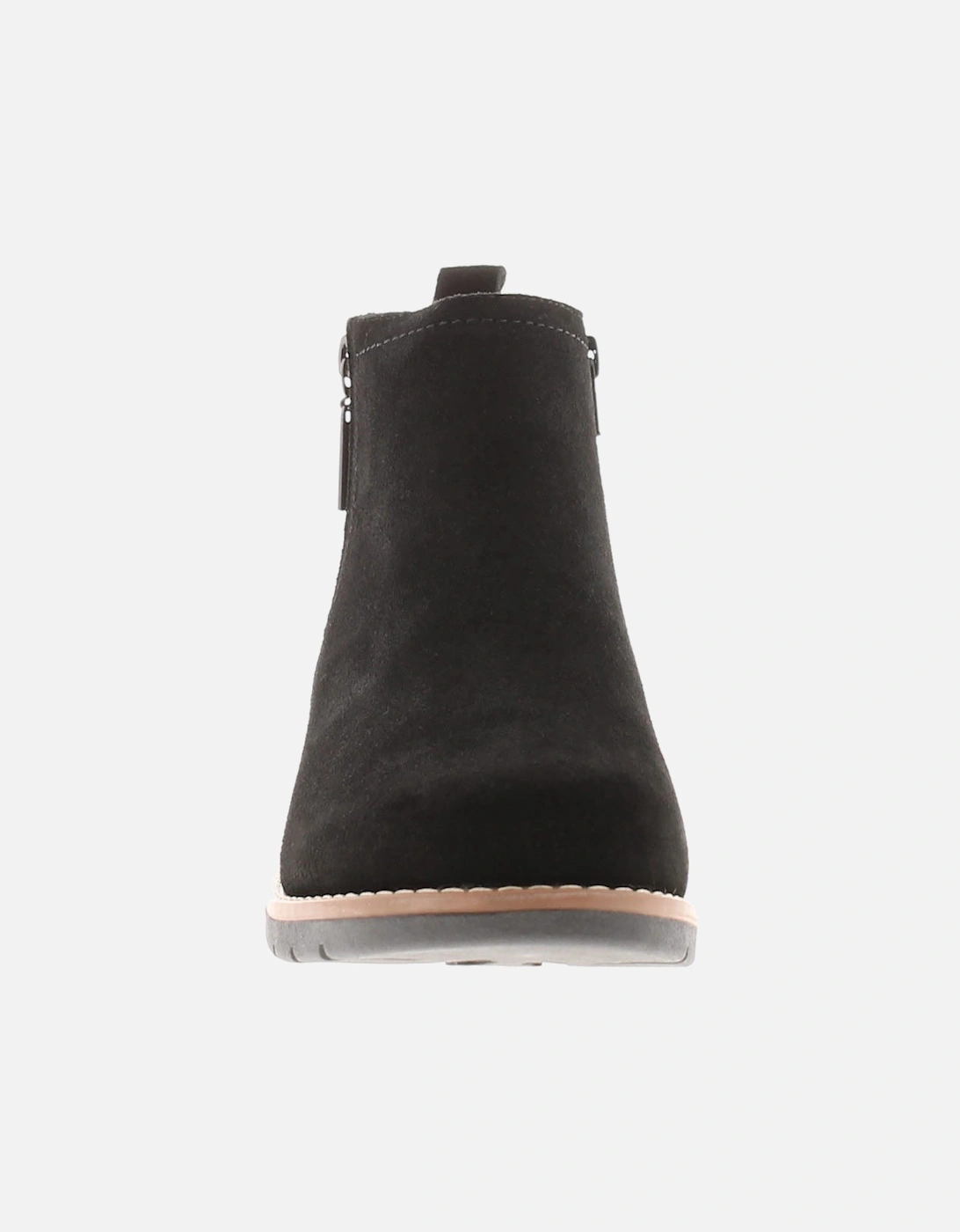 Womens Boots Ankle Libby Suede Leather Zip black UK Size