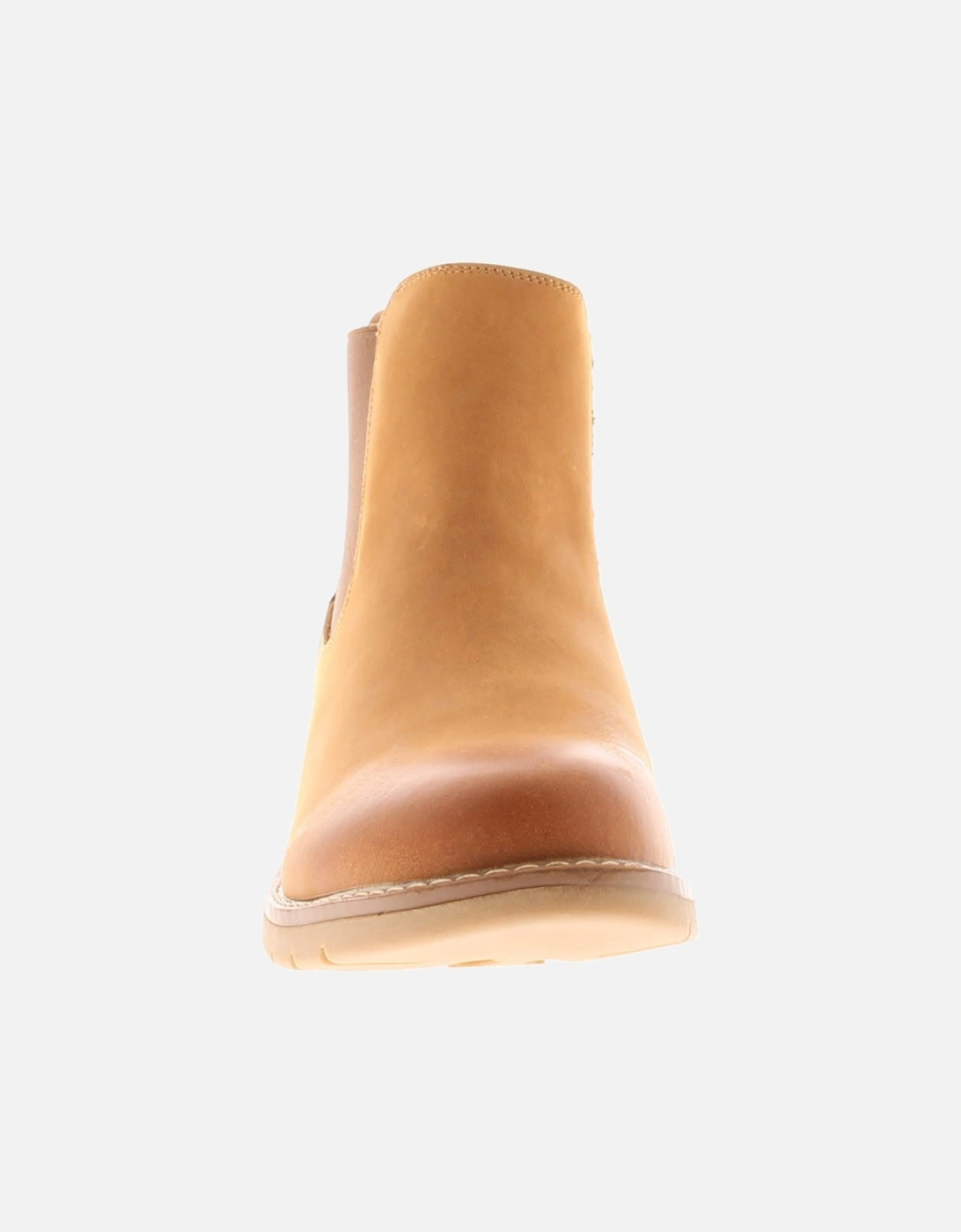Womens Boots Ankle Chelsea Leonie Leather Slip On tan UK Size