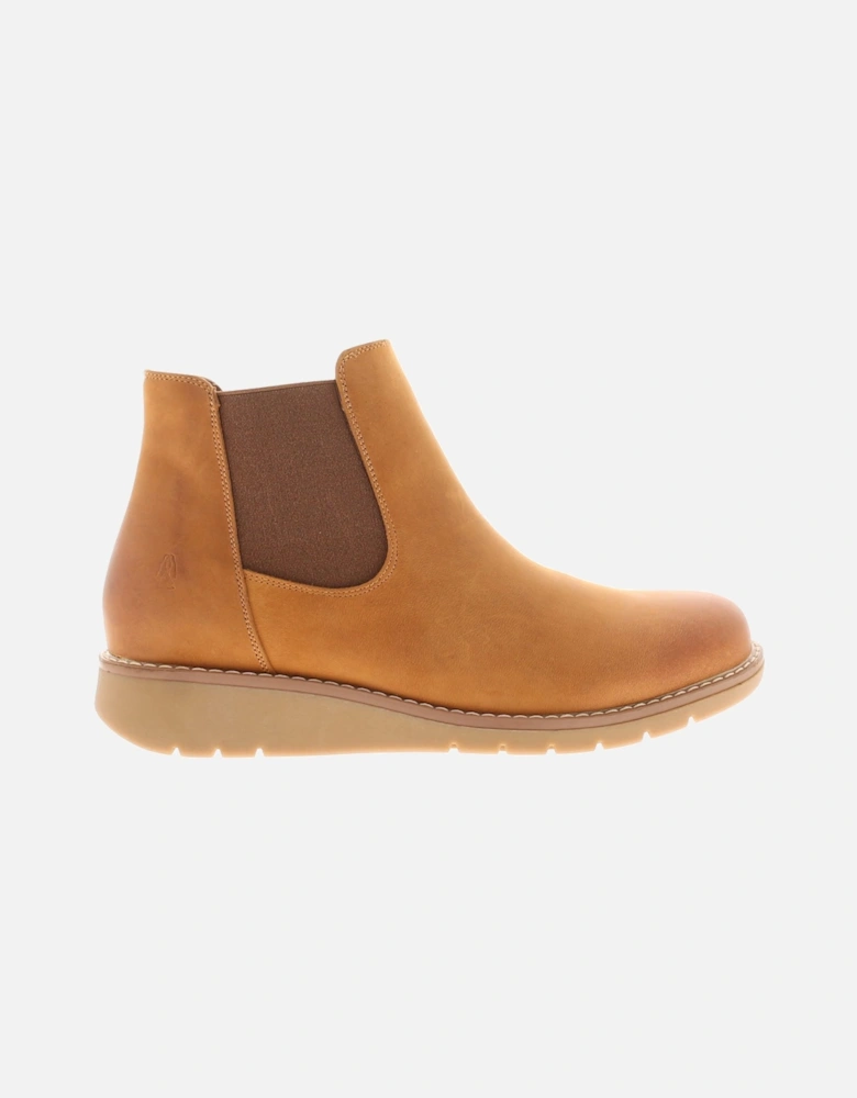 Womens Boots Ankle Chelsea Leonie Leather Slip On tan UK Size