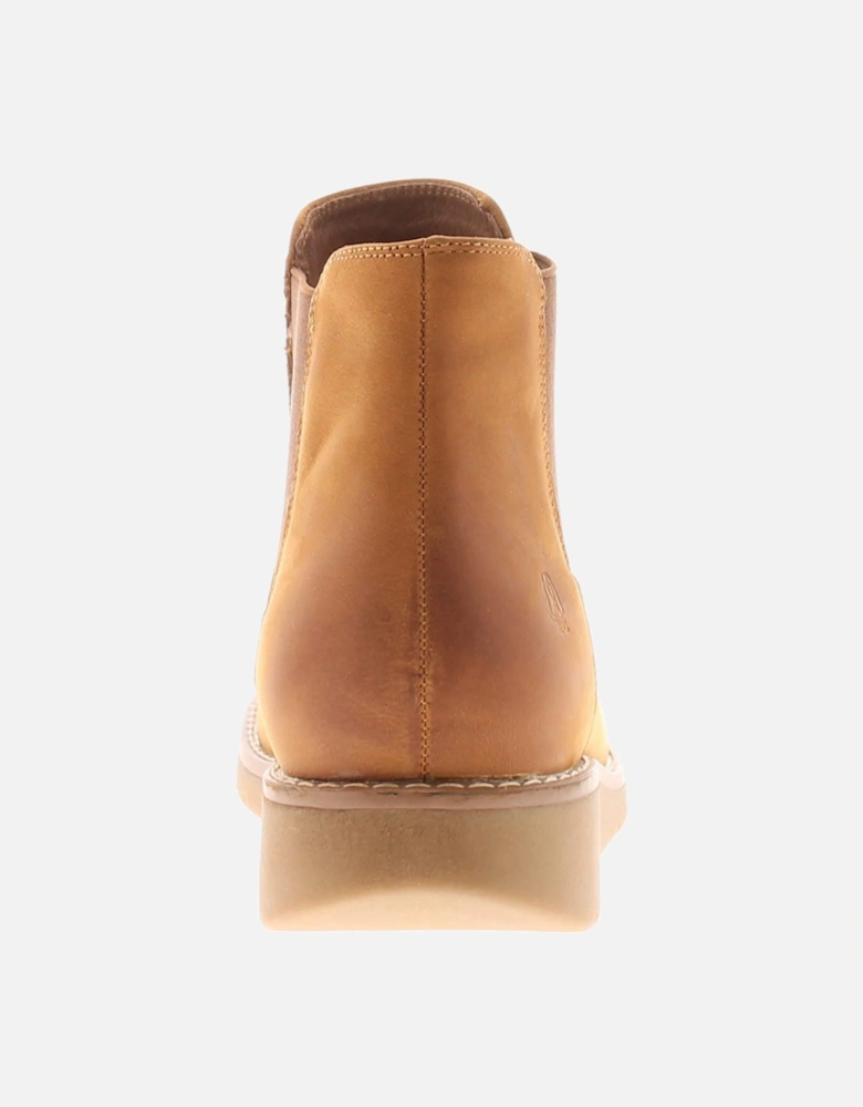Womens Boots Ankle Chelsea Leonie Leather Slip On tan UK Size