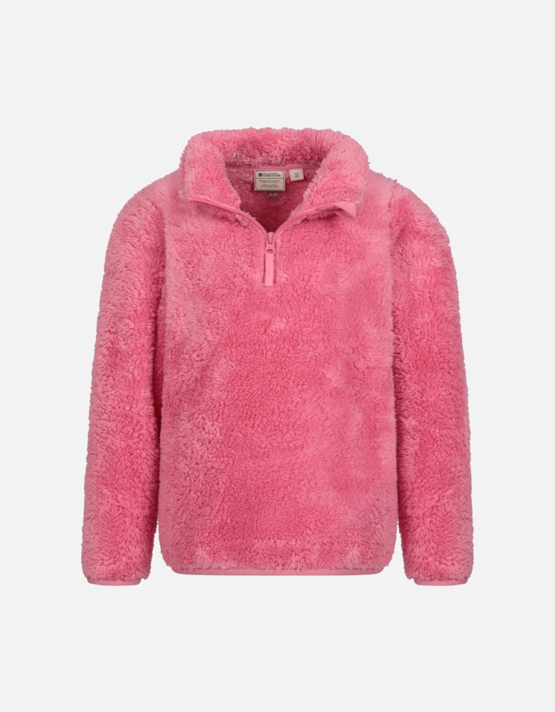 Childrens/Kids Teddy Half Zip Fleece Top