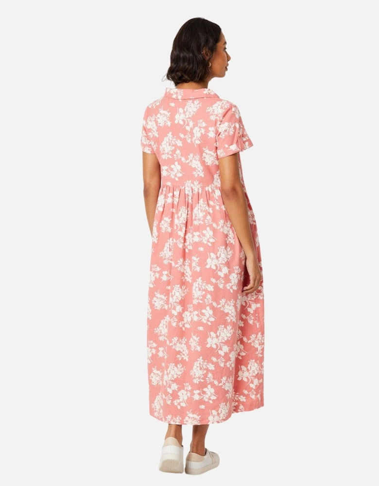 Womens/Ladies Floral Midi Shirt Dress