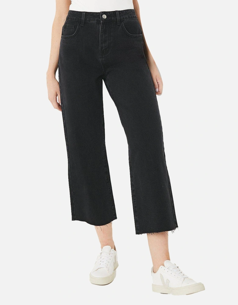 Womens/Ladies 7/8 Petite Wide Leg Jeans