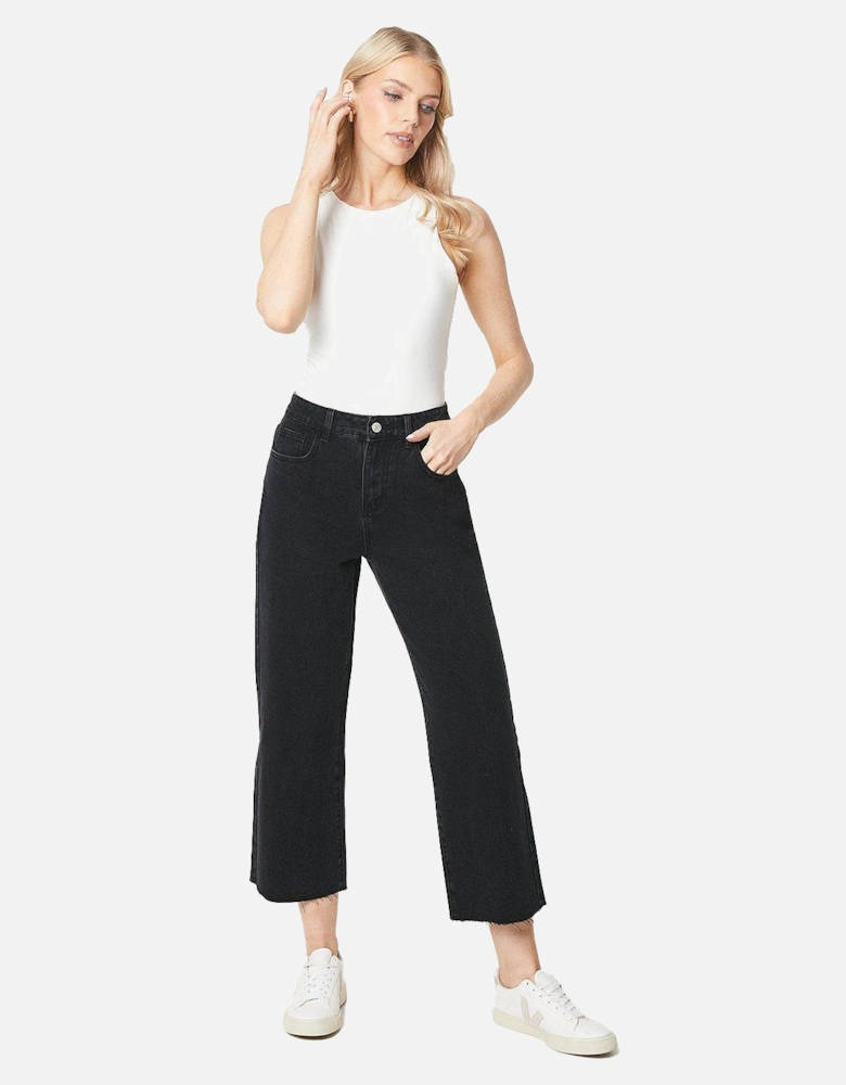 Womens/Ladies 7/8 Petite Wide Leg Jeans