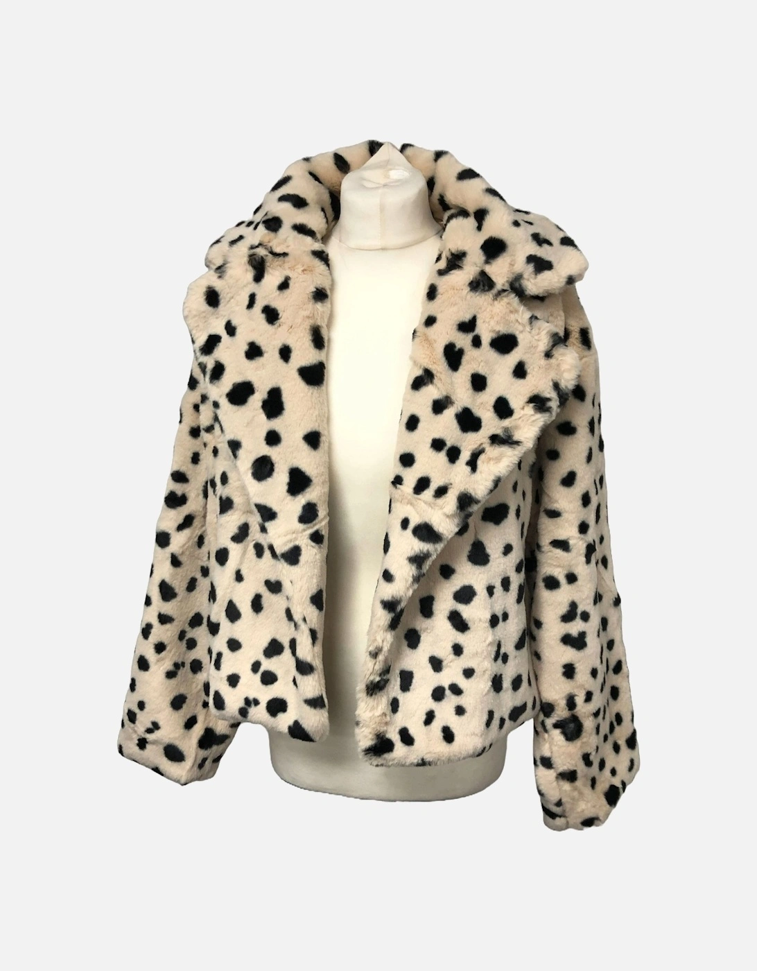 Cream Faux Fur Cropped Coat, 2 of 1