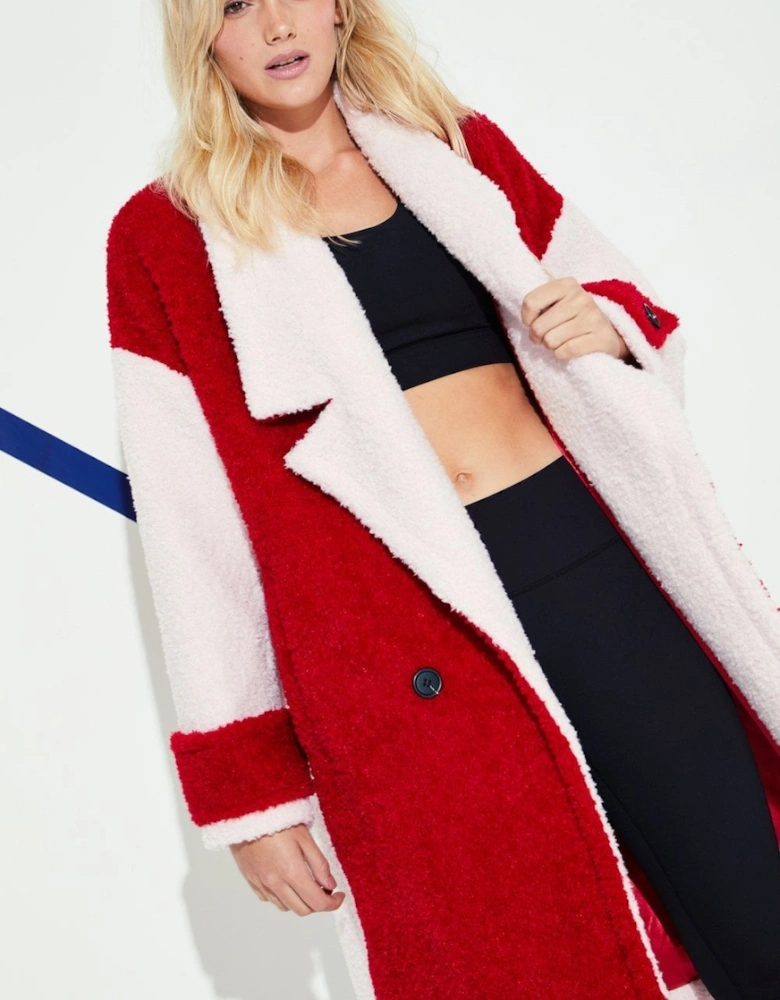 Red Faux Fur Shearing Coat