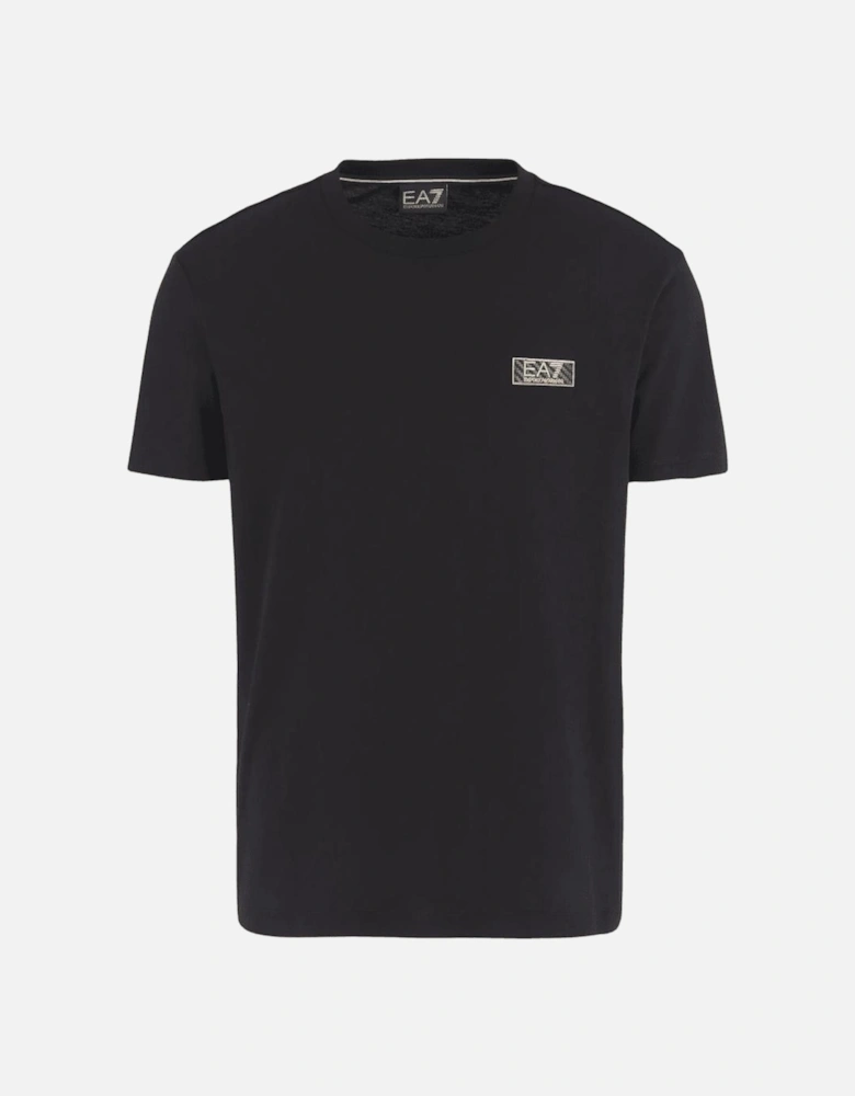 Gold Plaque Logo Black T-Shirt