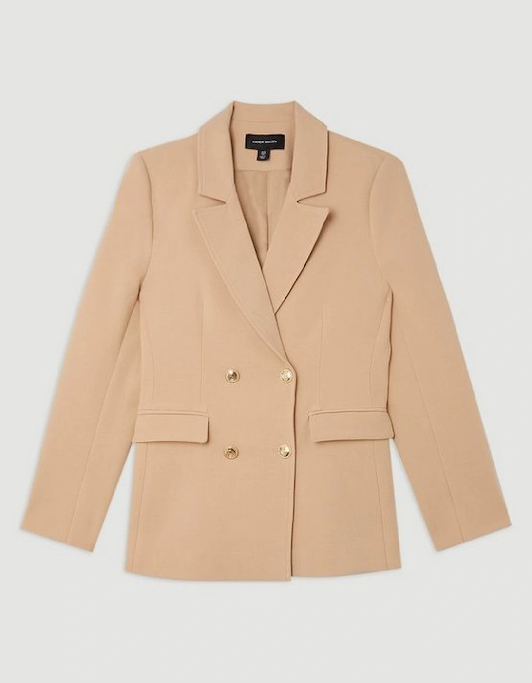 Compact Stretch Essential Tailored Doubled Breasted Blazer