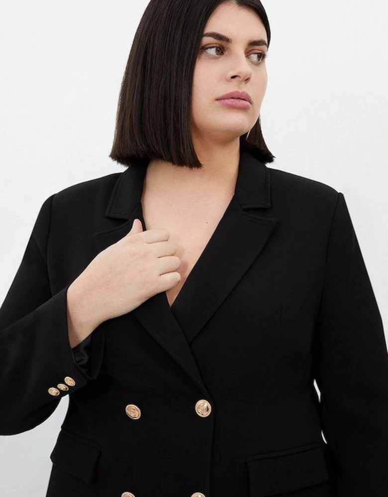 Plus Size Compact Essential Tailored Double Breasted Blazer