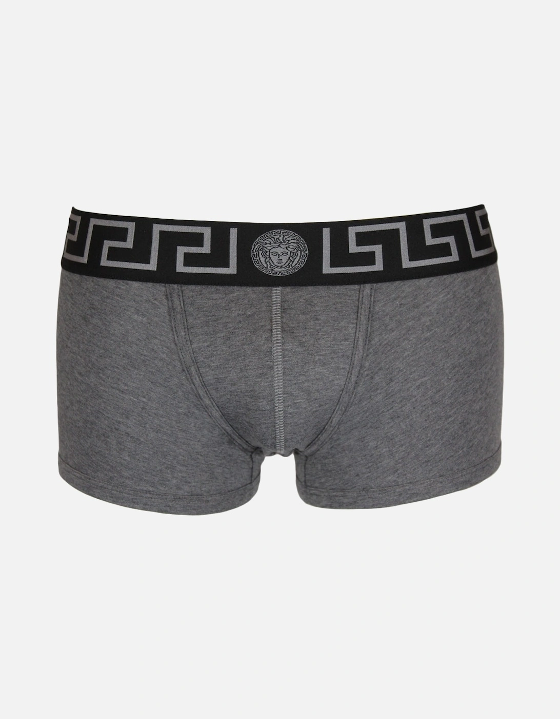 Greca Border Low Rise Boxer Trunks, Grey