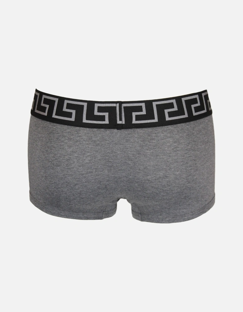 Greca Border Low Rise Boxer Trunks, Grey
