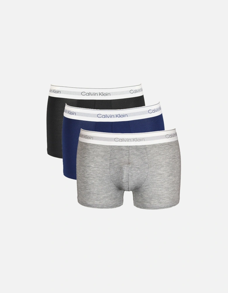 3-Pack Modern Air Boxer Trunks, Blue/Grey/White