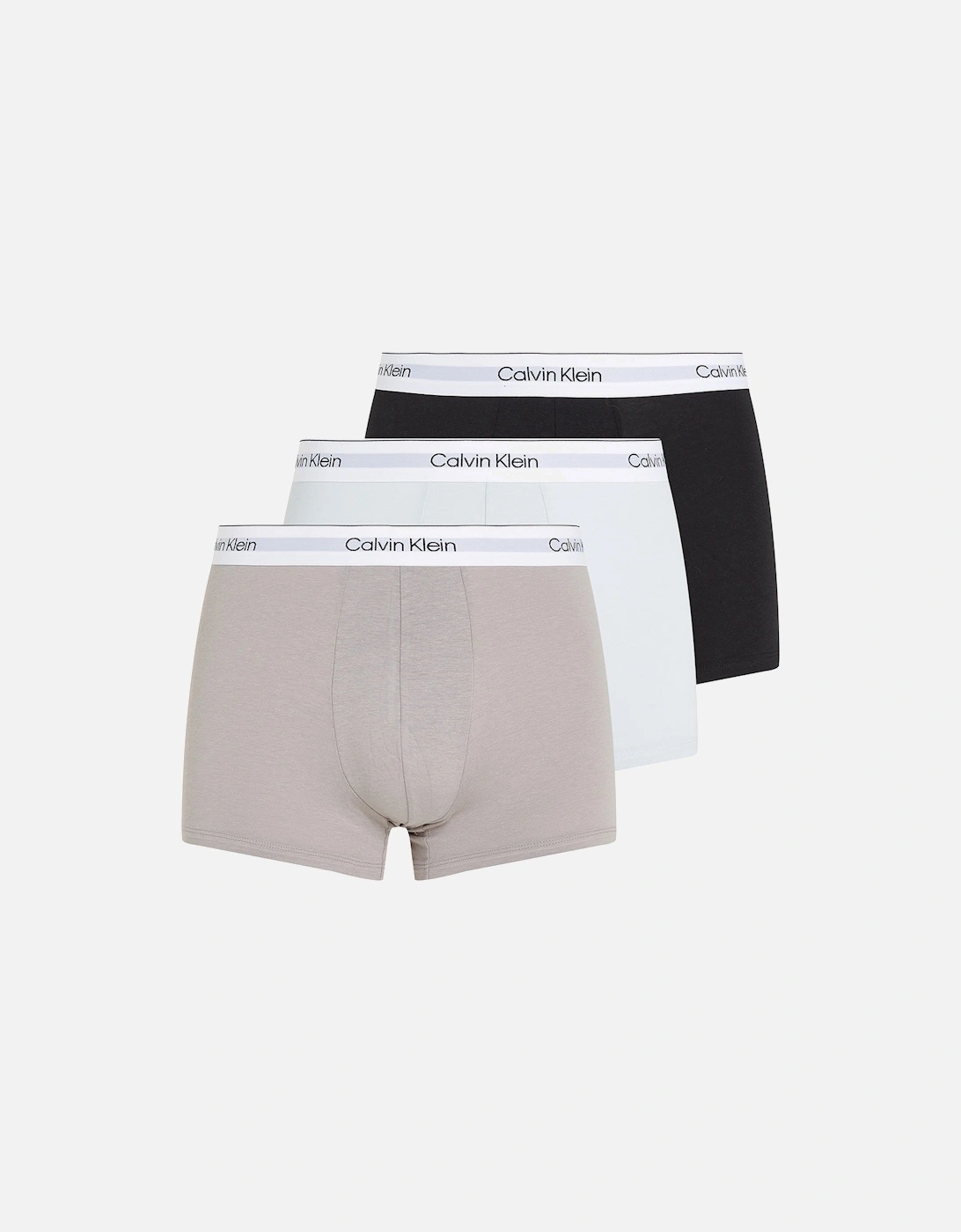 3-Pack Modern cotton Boxer Trunks, Black/Grey/Sky blue, 8 of 7