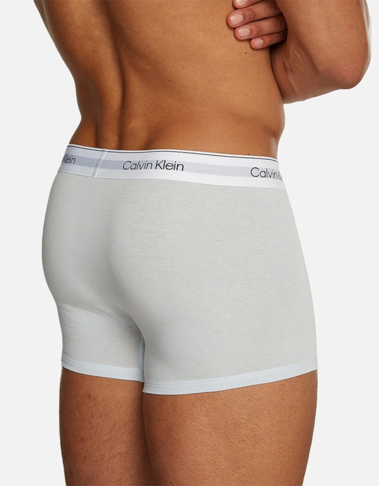 3-Pack Modern cotton Boxer Trunks, Black/Grey/Sky blue