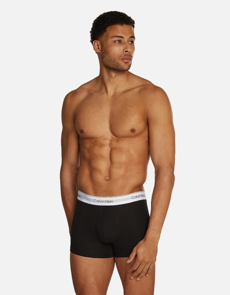 3-Pack Modern cotton Boxer Trunks, Black/Grey/Sky blue