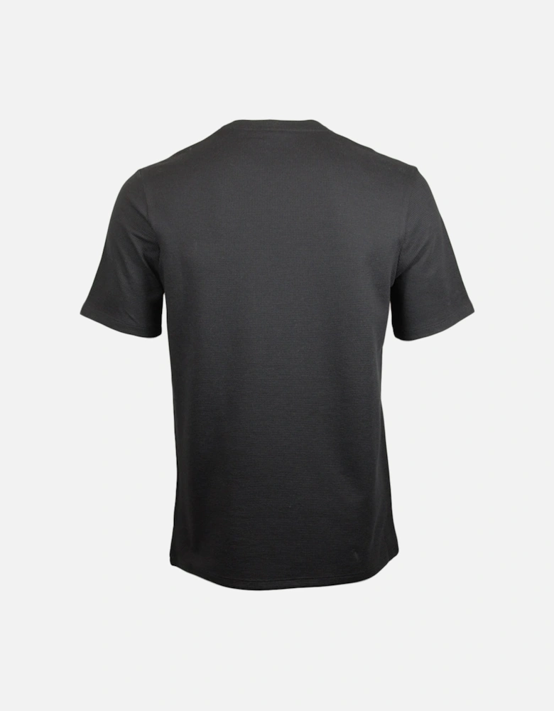 Waffle Piqué Cotton-Blend T-Shirt, Black