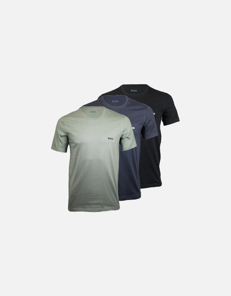 3-Pack Classic T-Shirts, Black/Navy/Green