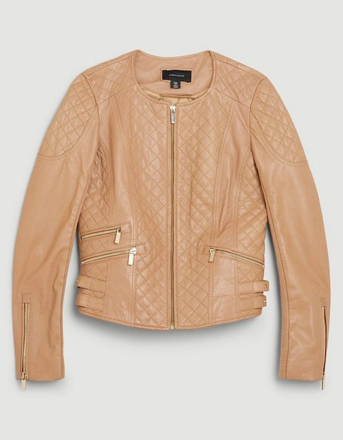 Leather Quilted Biker Jacket