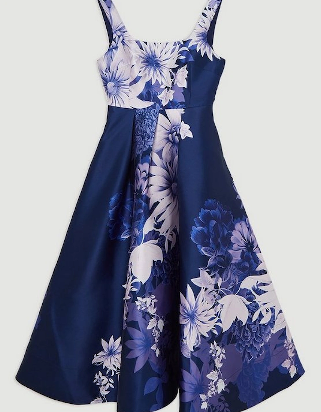 Large Scale Floral Print Woven Prom Maxi Dress