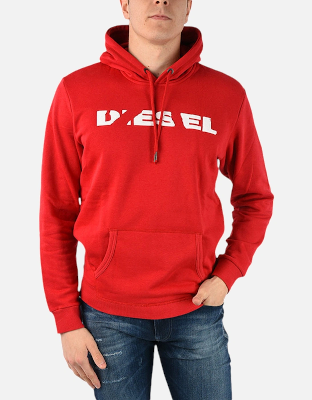 Men's DIESEL S AGNES BRO Mens SWEAT Hoodie Casual Hooded Top Sweatshirt Pullover Hoody - Red - Size: 38
