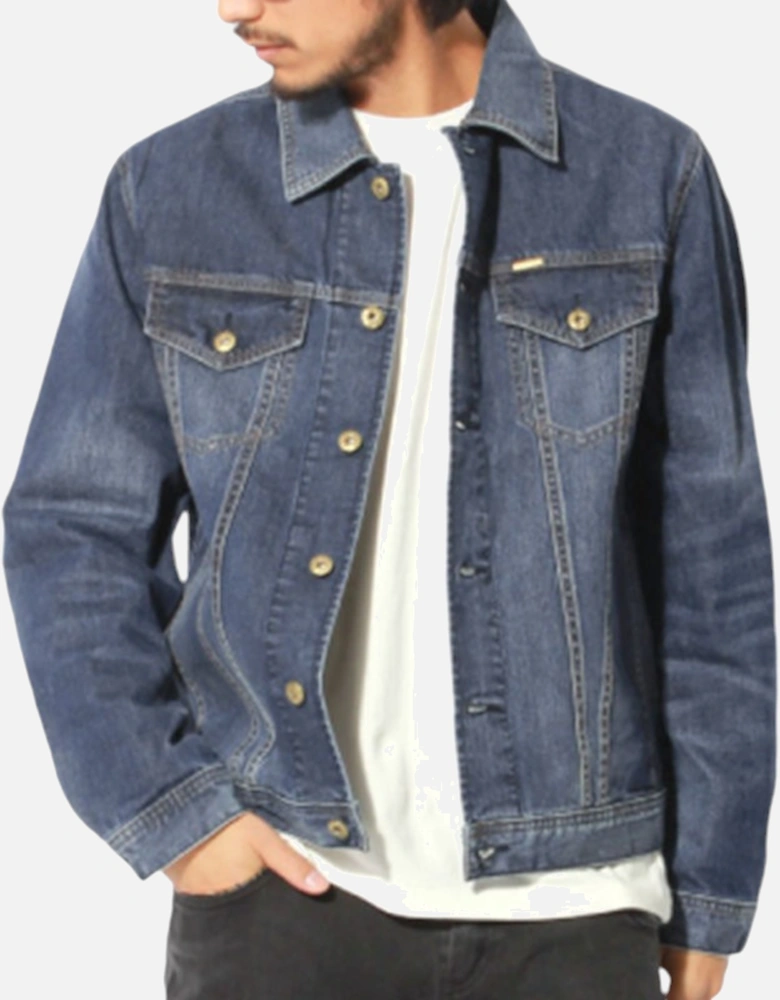 NHILL 0IALA DENIM Mens Denim Jacket Casual Winter Vintage Slim Fit Coat