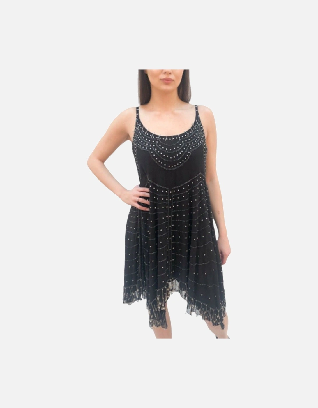 D GEN ABITO Womens Dresses Black Spaghetti Strap, 9 of 8