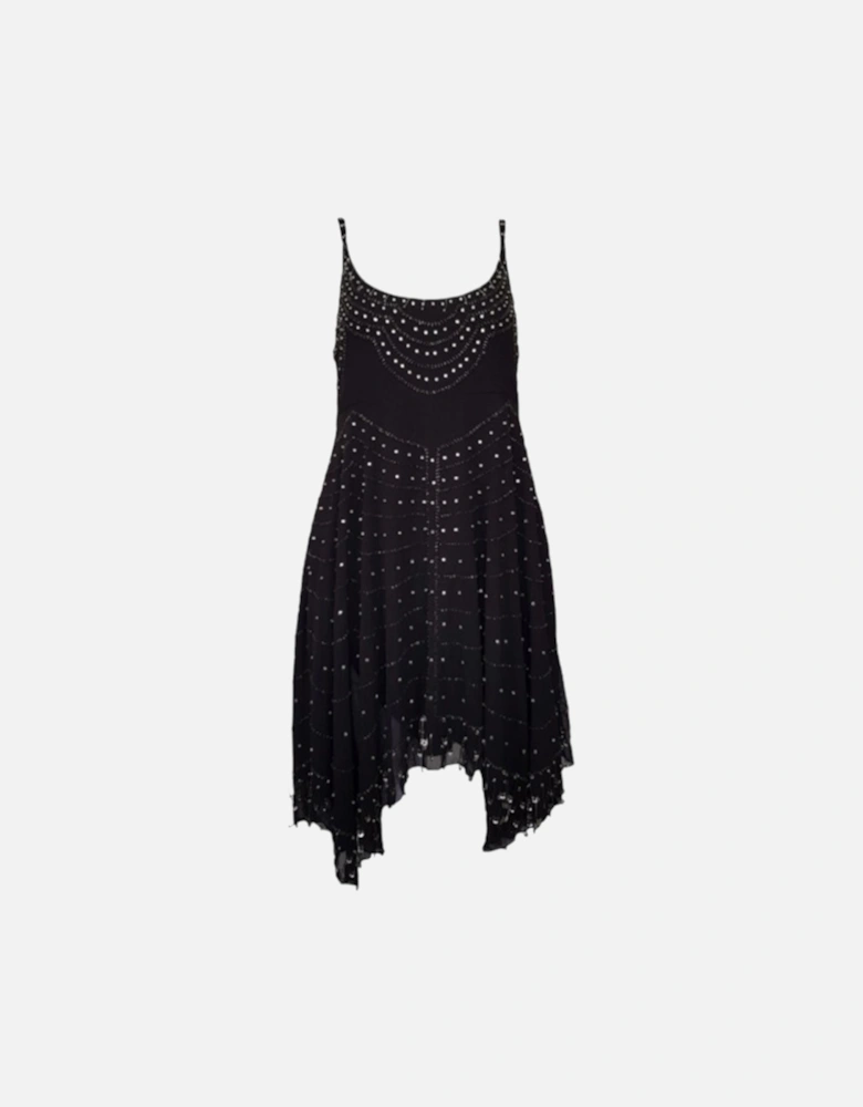 D GEN ABITO Womens Dresses Black Spaghetti Strap