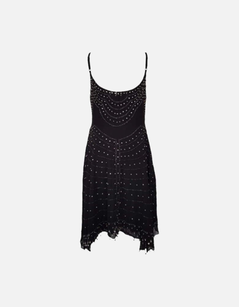 D GEN ABITO Womens Dresses Black Spaghetti Strap