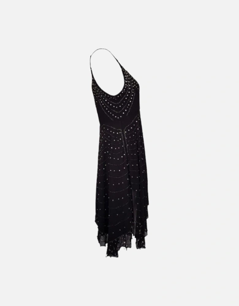 D GEN ABITO Womens Dresses Black Spaghetti Strap