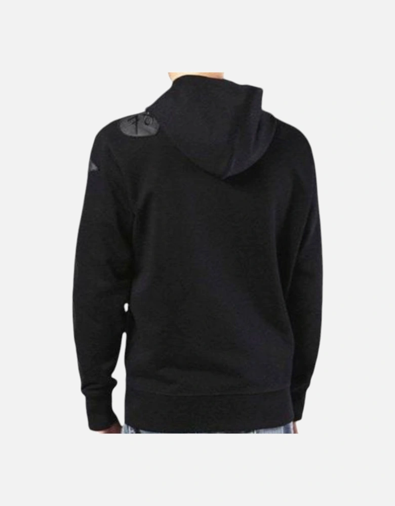 S BLACK PATCH Mens Zipped Hoodie  Long Sleeve