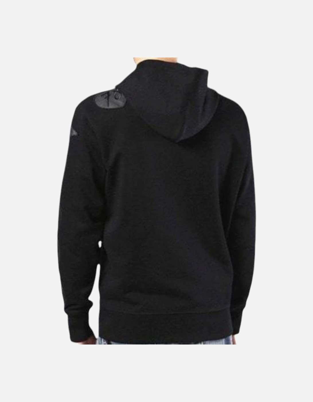 S BLACK PATCH Mens Zipped Hoodie  Long Sleeve