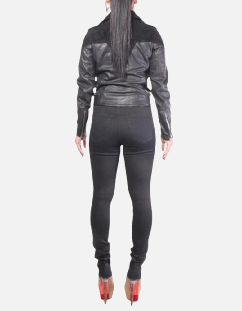 L CYGNI Womens Genuine Leather Biker Jacket