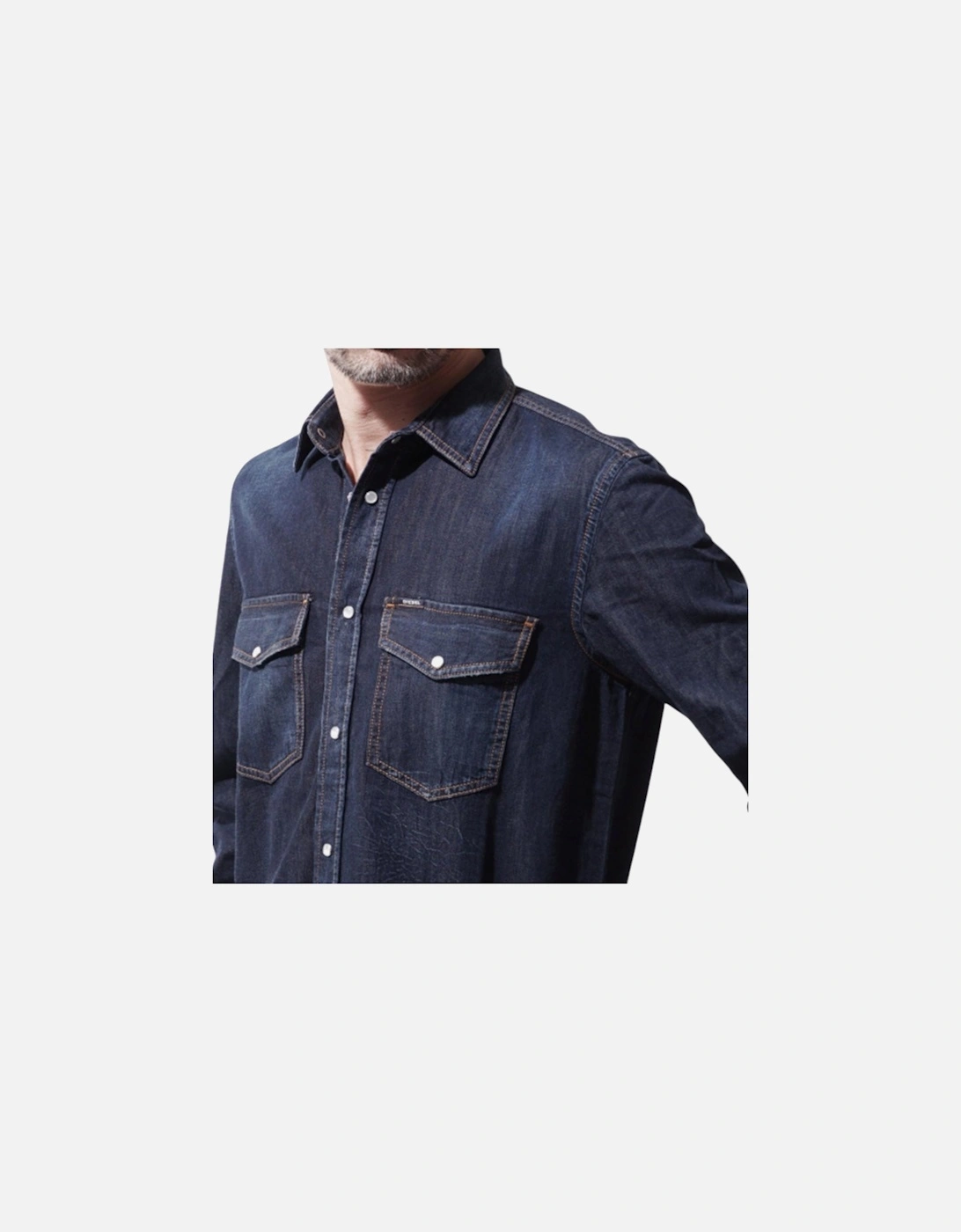 D ROOKE 0JAQU Mens Denim Shirt Long Sleeve Summer Casual Western Shirt