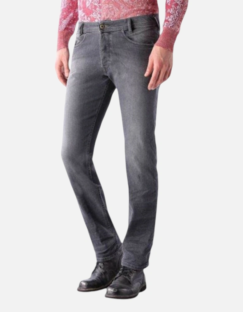 IAKOP 0662U Mens Denim Jeans Stretch Regular Slim Tapered Casual Pants