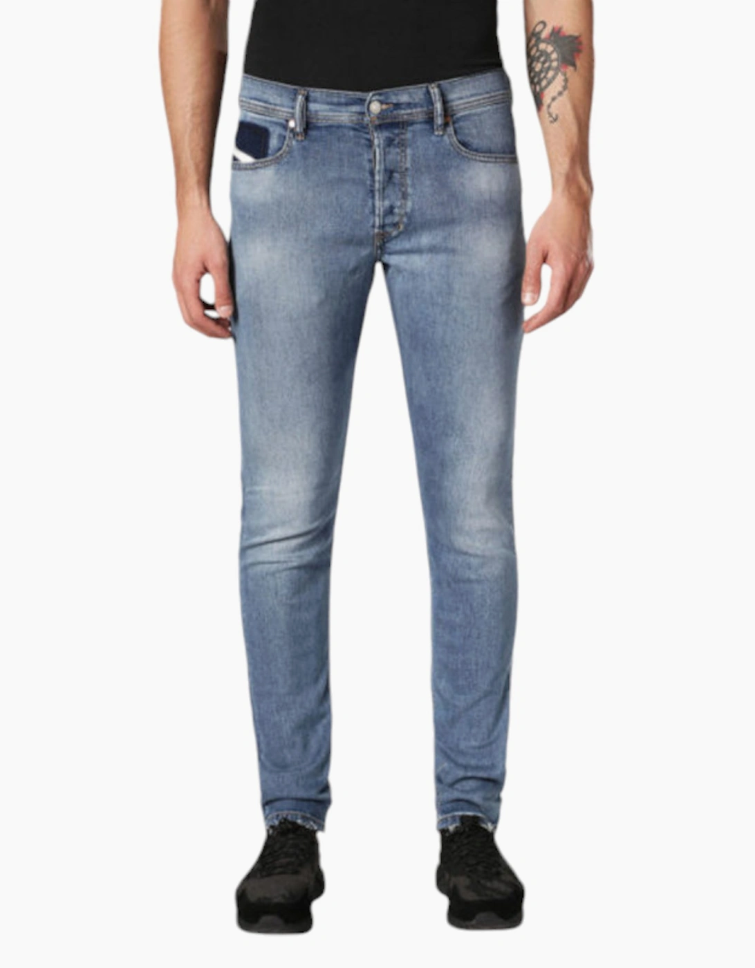 Diesel Men's Blue Tepphar 084Sv Jeans Stretch Lyocell Trousers Slim Casual Denim Pants  36/32 W36 L32