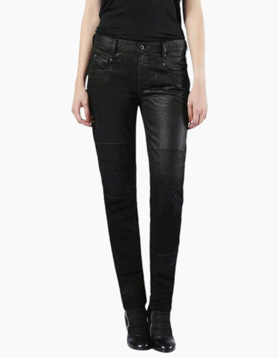 Diesel Women's Black Belthy 0856E Jeans Denim Regular Slim Pants Limited Edition  32In/6 W24 L32