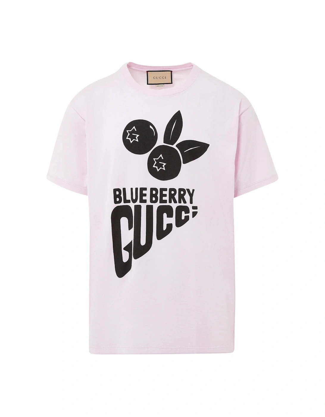 Men's Gucci Blueberry Logo Oversized Fit Pink T-Shirt - Size: 38