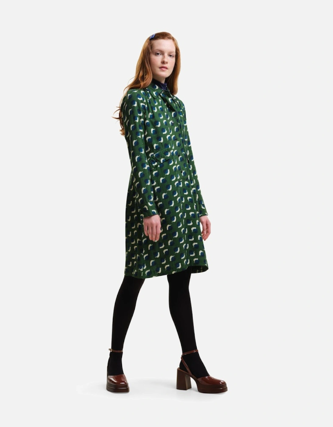 Womens Orla Printed Twill Dress, 2 of 1