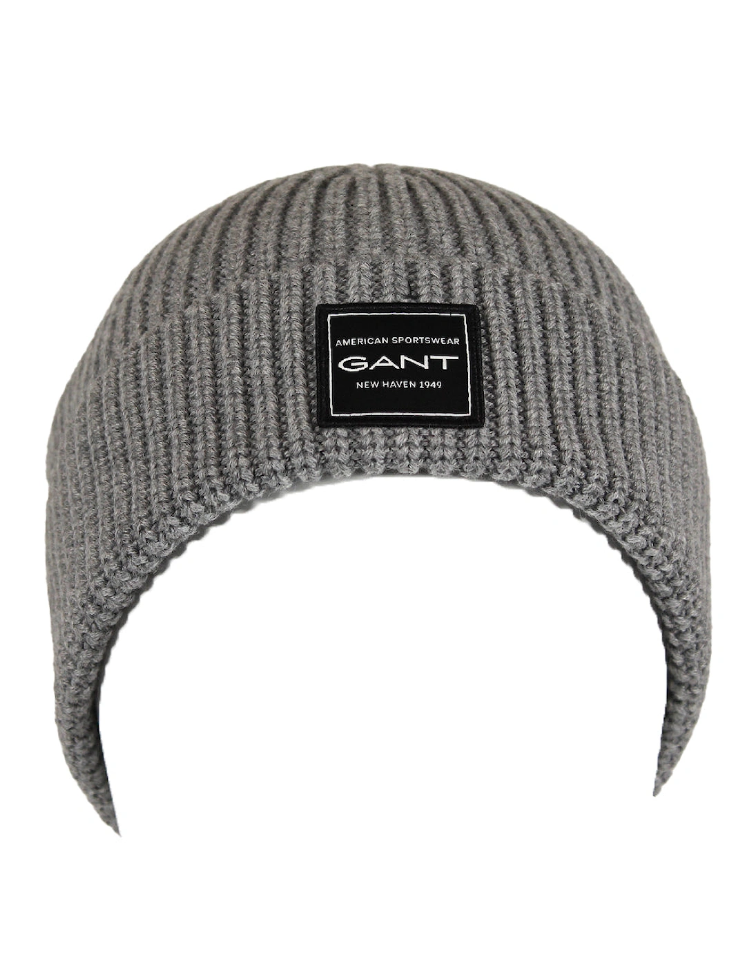 Ribbed Cotton Beanie, Grey