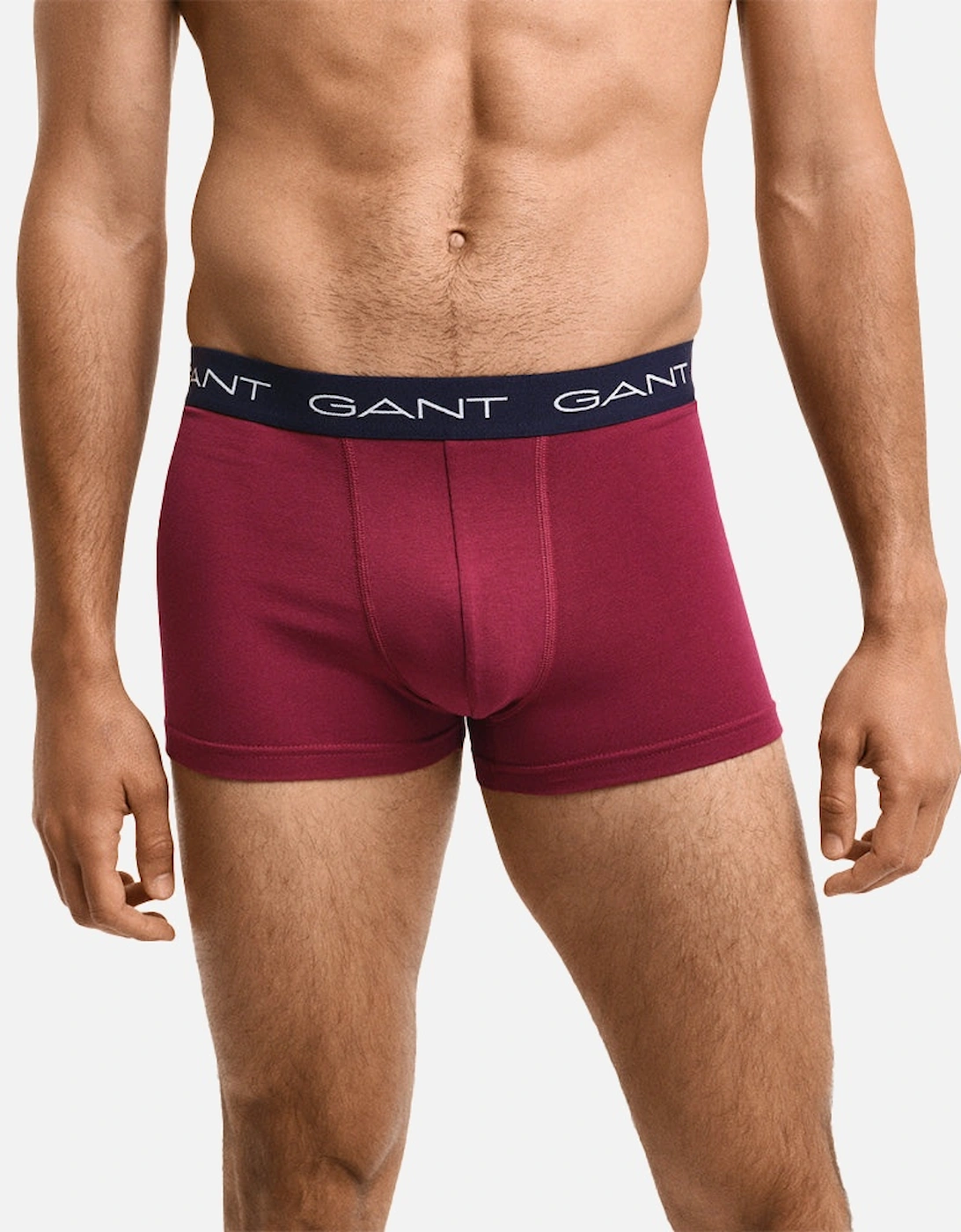 5-Pack Logo Waistband Boxer Trunks, Rich Wine