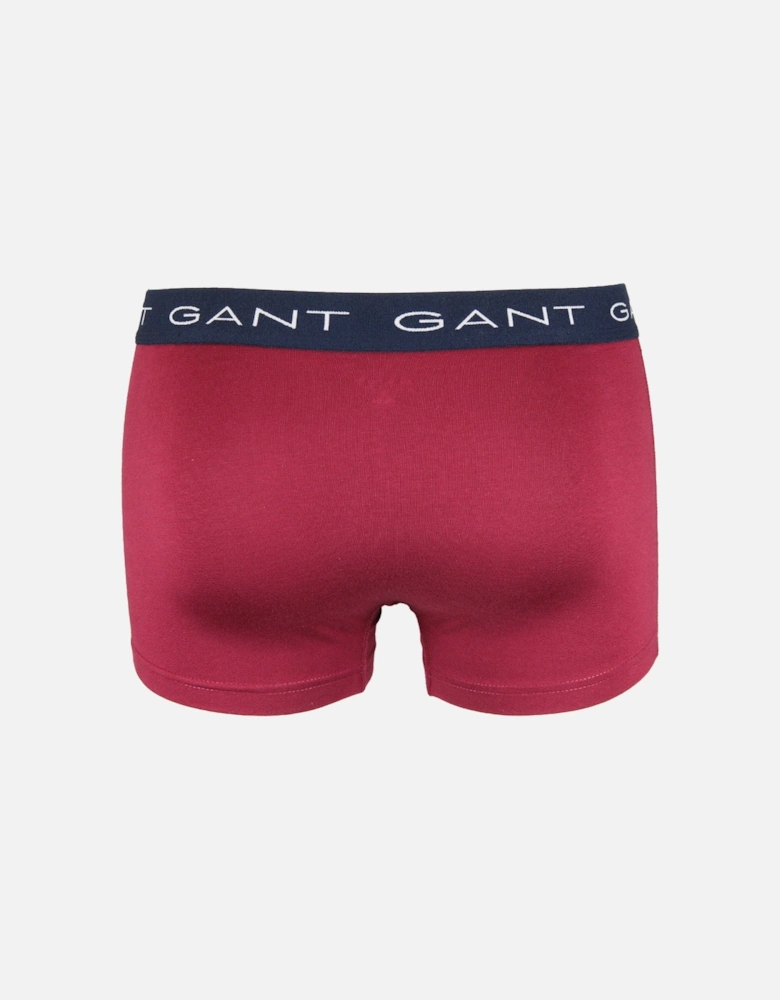 5-Pack Logo Waistband Boxer Trunks, Rich Wine