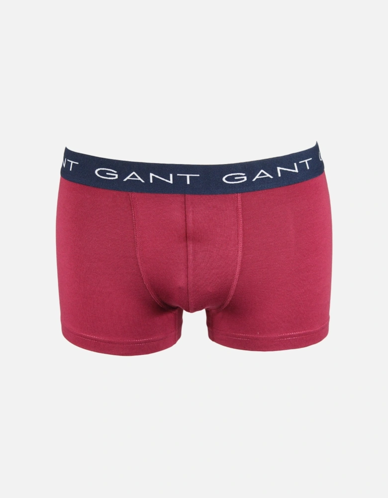 5-Pack Logo Waistband Boxer Trunks, Rich Wine
