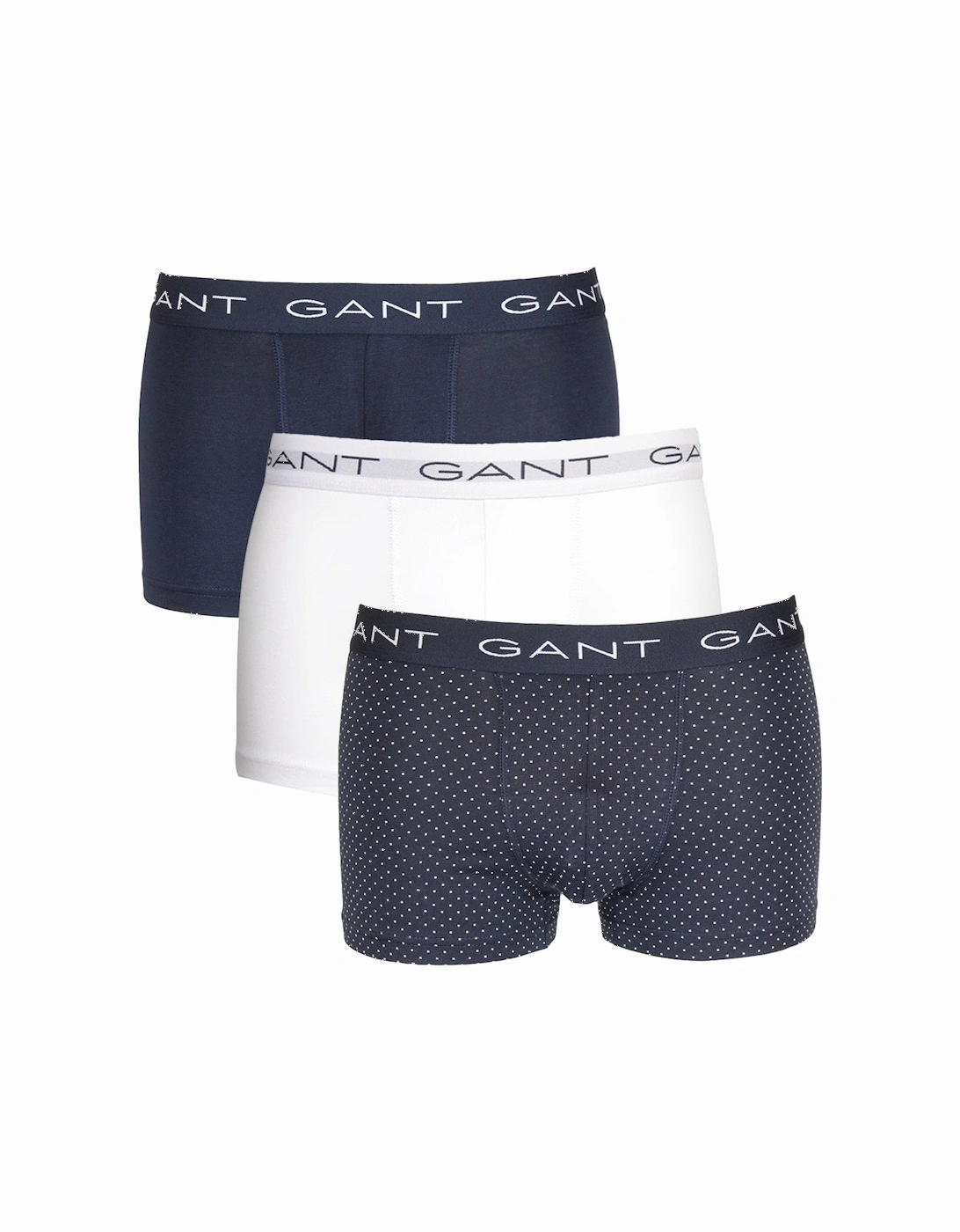 Gant Men's Navy 3-Pack Shield Boxer Trunks, Evening Blue - : 32/34/35 Large