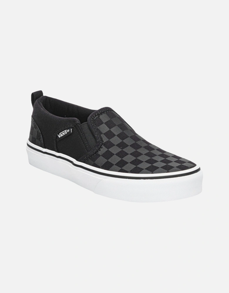 Kids Asher Slip On Checkered Low Rise Trainers - Black/Grey